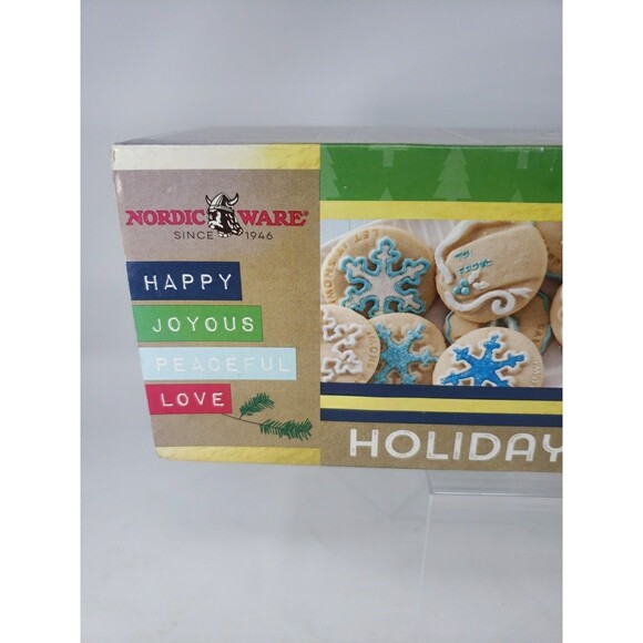 Nordic Ware Christmas Winter Holiday Cookie Stamps Set of 3 Aluminum Wood Handle - Picture 2 of 16
